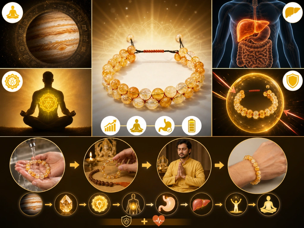 citrine bracelet for jupiter planet and fatty liver